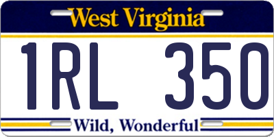 WV license plate 1RL350
