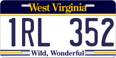 WV license plate 1RL352