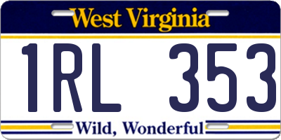 WV license plate 1RL353