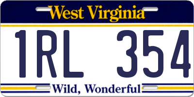 WV license plate 1RL354