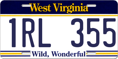 WV license plate 1RL355