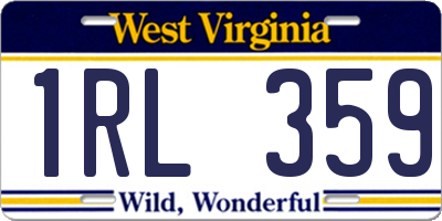 WV license plate 1RL359