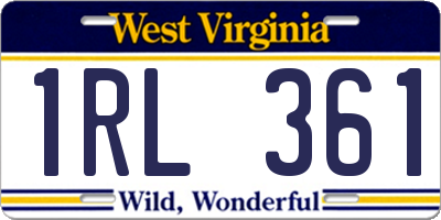 WV license plate 1RL361