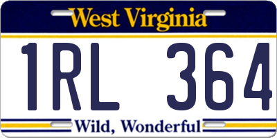 WV license plate 1RL364