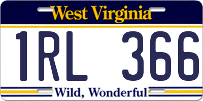 WV license plate 1RL366