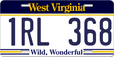 WV license plate 1RL368