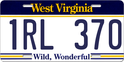 WV license plate 1RL370