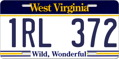 WV license plate 1RL372