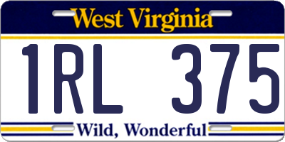 WV license plate 1RL375