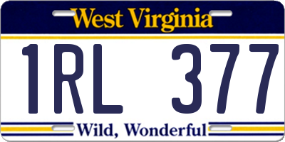 WV license plate 1RL377