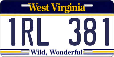 WV license plate 1RL381