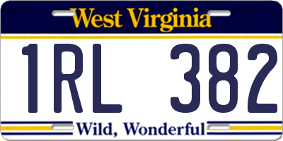 WV license plate 1RL382