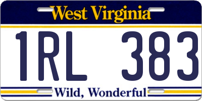 WV license plate 1RL383
