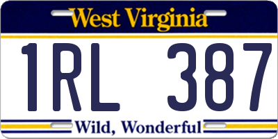 WV license plate 1RL387
