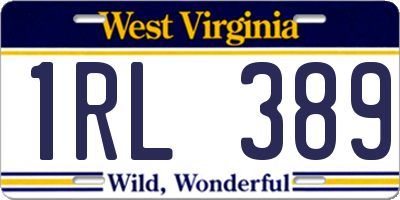 WV license plate 1RL389