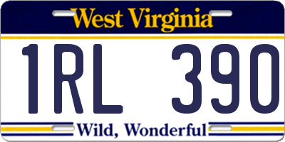 WV license plate 1RL390