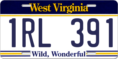 WV license plate 1RL391