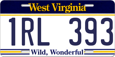 WV license plate 1RL393