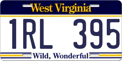 WV license plate 1RL395
