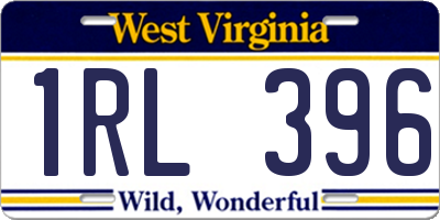 WV license plate 1RL396