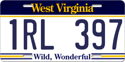 WV license plate 1RL397
