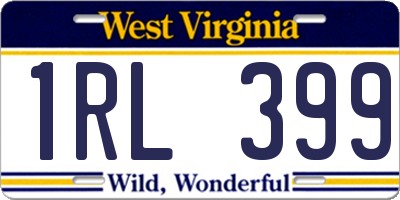 WV license plate 1RL399