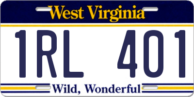 WV license plate 1RL401