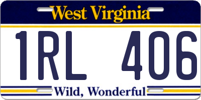 WV license plate 1RL406