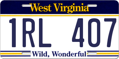 WV license plate 1RL407