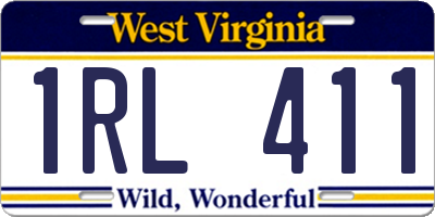 WV license plate 1RL411