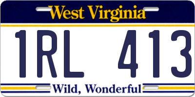 WV license plate 1RL413