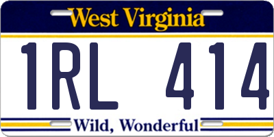 WV license plate 1RL414