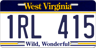 WV license plate 1RL415