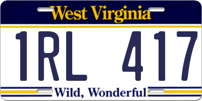 WV license plate 1RL417