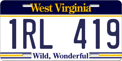 WV license plate 1RL419