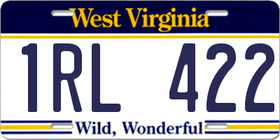 WV license plate 1RL422