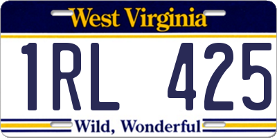 WV license plate 1RL425