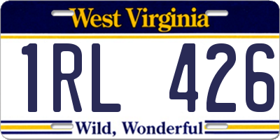 WV license plate 1RL426
