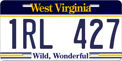 WV license plate 1RL427