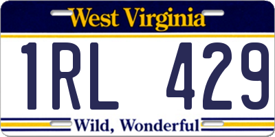 WV license plate 1RL429