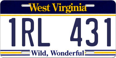 WV license plate 1RL431