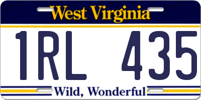 WV license plate 1RL435