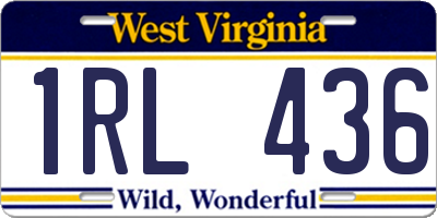 WV license plate 1RL436