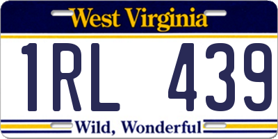 WV license plate 1RL439