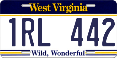 WV license plate 1RL442