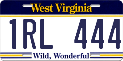 WV license plate 1RL444