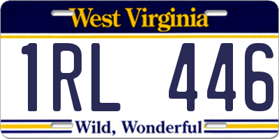 WV license plate 1RL446