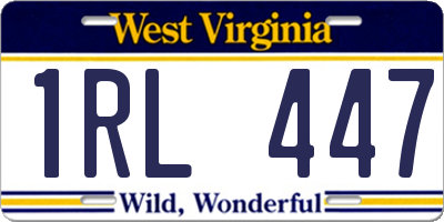 WV license plate 1RL447