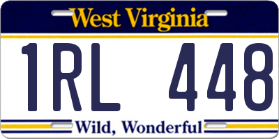 WV license plate 1RL448