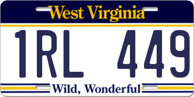 WV license plate 1RL449